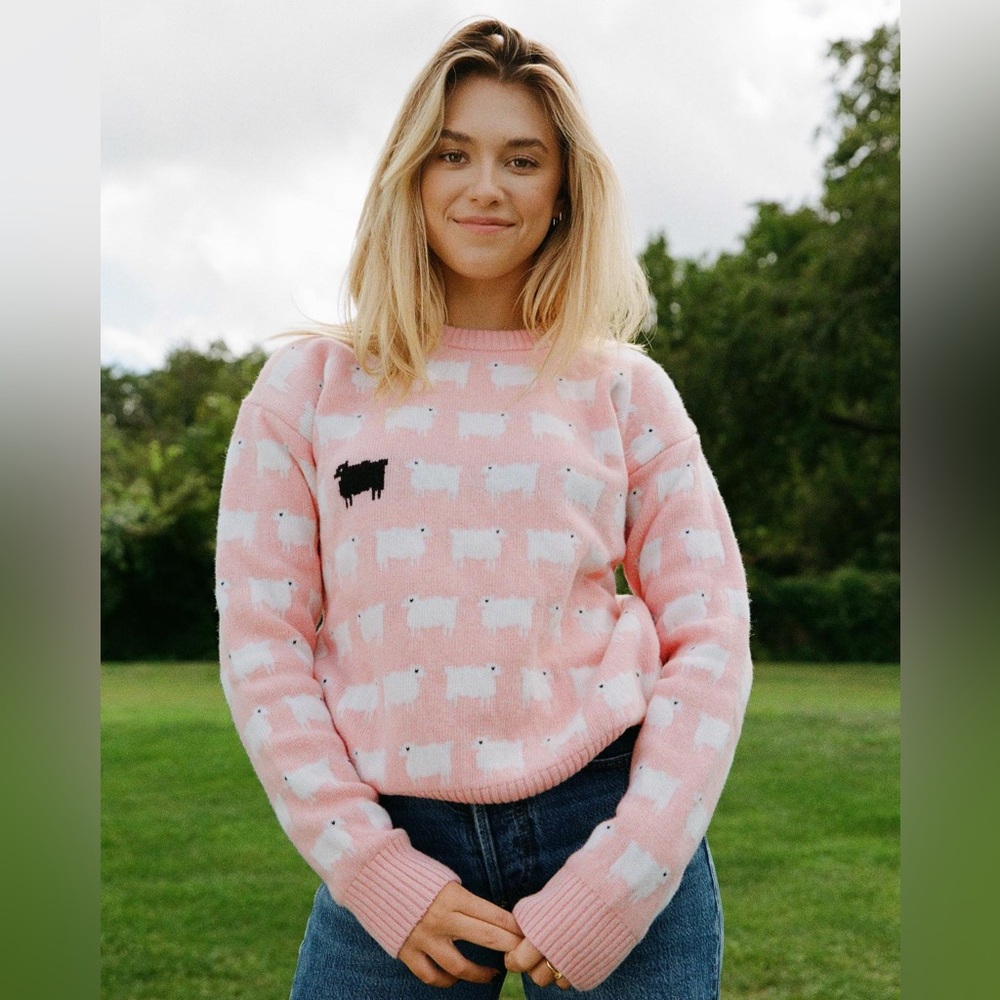 WARM & WONDERFUL WOMEN'S 100% WOOL "DIANA EDITION" SHEEP SWEATER Sz: XXL IN PINK